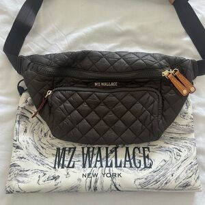 MZ Wallace Quilted Dark Brown Sling Bag